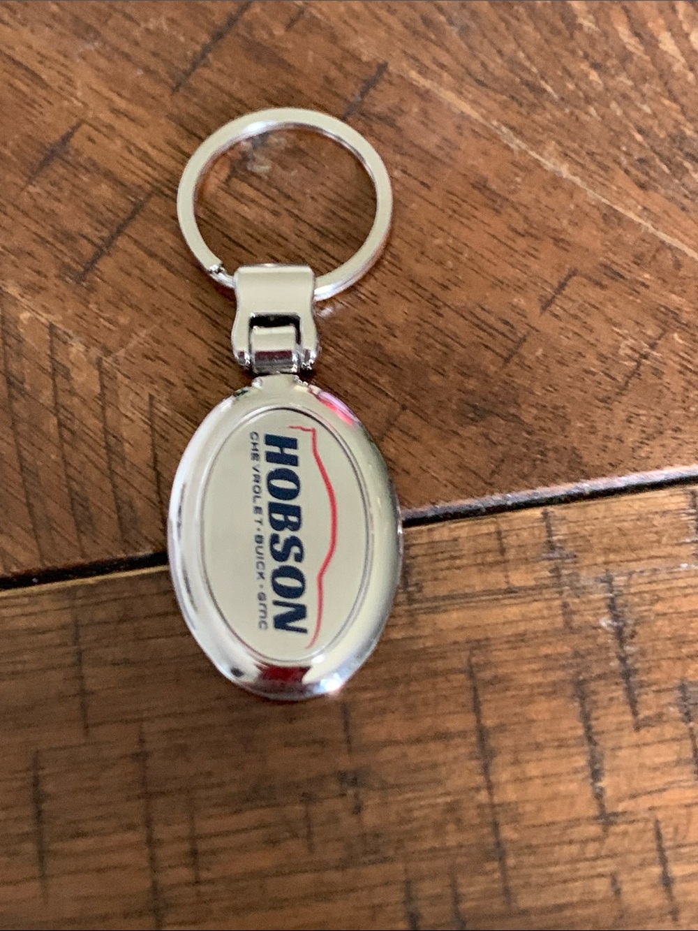 Branded Silver Metal Keychain - Oval Key Ring